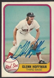 1981 Fleer #237 Glenn Hoffman Autografo - Boston Red Sox - Foto 1 di 2