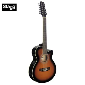 Guitarra eléctrica acústica de 12 cuerdas Stagg Cutaway Dreadnought SUNBURST FISHMAN PU - Imagen 1 de 3
