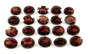 Lote de 20 piezas de piedras preciosas sueltas granate rojo natural de 55,00 quilates corte ovalado de 8x10 mm - 1861 - Imagen 1 de 2