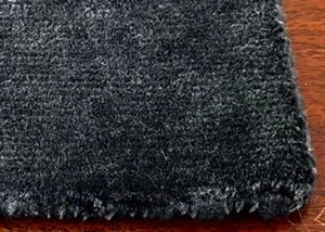 Bohemian Accent Wool Rug Handmade Table Mat Kitchen Solid Black Placemat - Picture 1 of 10