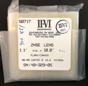 II-VI ZnSe Plano / Convex Lens - 1.1" x 1.0" - (40-329-05) - Picture 1 of 1