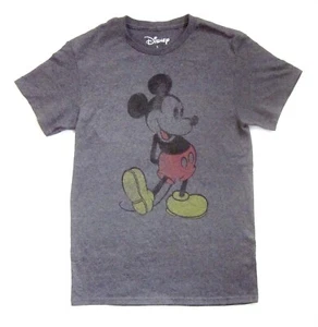Disney Mickey Mouse T-shirt Womens Size Small Charcoal Distressed Graphic, EUC - Picture 1 of 11