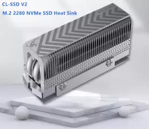 M.2 2280 NVMe SSD Heat Sink 2 heat pipes SSD Cooler With 14.8W/mk Thermal Pad - Picture 1 of 4