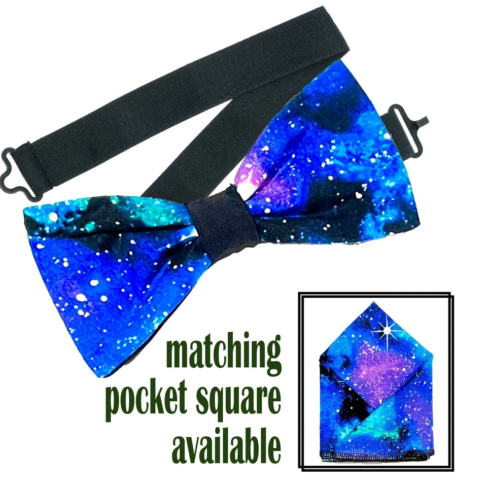 Pajarita Universe Galaxy y Cuadrado de Bolsillo Boda Baile de graduación Año Nuevo Fiesta Navidad Foto 1 de 1