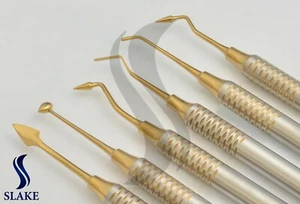 6 Dental Composite Filling Instrument Restorative Kit Gold Double Ended - Picture 1 of 3