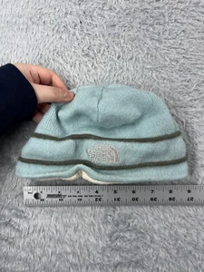 The North Face Beanie Toque Youth One Size Light Blue Knit Wool Polyester Lined - Picture 1 of 7