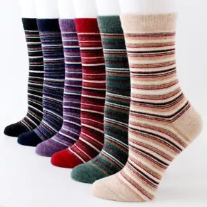 5 pares de calcetines de invierno informales lisos de lana cachemira súper cálidos suaves cómodos para mujer - Imagen 1 de 14