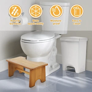 Toilet Squat Stool Bamboo Toilet Footstool Portable C Shaped Squat Poop MaMZo - Picture 1 of 11