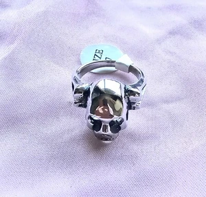 Stainless steel Mens Gothic Biker Skull Cross gift unisex ring cool present 1648 - Bild 1 von 3