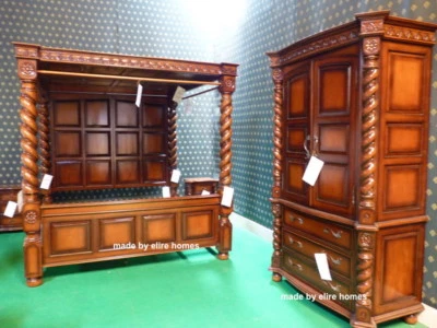 Cuatro pósteres a medida ~ King talla 76""x80"" caoba inglesa georgiana Tudor Foto 1 de 4