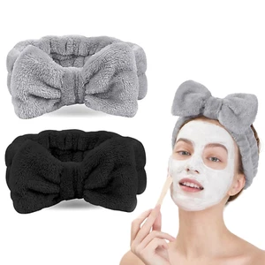 Facial Headband - Terry Cloth Headbands for Face Washing,Skin Care,Makeup,Bow Sp - Picture 1 of 7