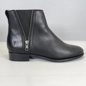Frye Carly Reißverschluss Stiefeletten Damengröße 8 B schwarze Leder-Booties zum Überziehen Schuhe - Bild 1 von 10