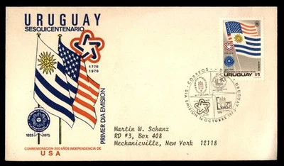 Mayfairstamps Уругвай FDC 1975 флаги Уругвай Sesquicentenario первый день обложка aa - Изображение 1 из 2