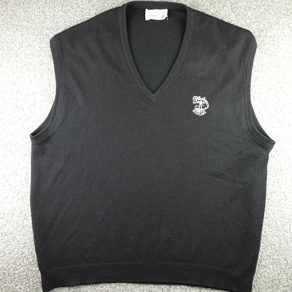 Colete Suéter Turnberry Masculino Grande Preto Escócia Pulôver de Lã Decote V Golfe Adulto - Imagem 1 de 4