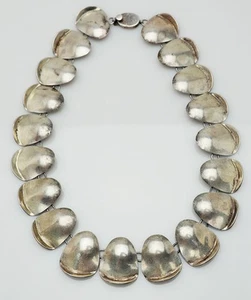 Magnifique collier vintage moderne en argent sterling à maillons lourds Mexique - Photo 1 sur 5