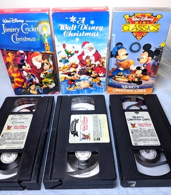 Disney Christmas VHS Box Set – Jiminy Cricket / A Walt Disney Christmas / Mickey - Image 1 of 4
