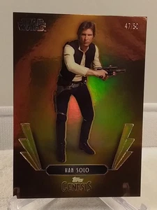 2025 Topps Disney Genesis Han Solo Gold Foil 47/50 Star Wars - Picture 1 of 3