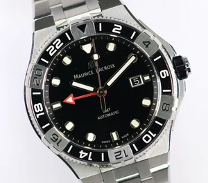 Maurice Lacroix Uhr Aikon Venturer AI6158 GMT Automatic unworn 43mm Herren B+P - Picture 1 of 11