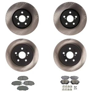 Advics Front Rear Rotor Akebono ProACT Ceramic DiscBrake Pad Kit for Corolla FWD - Picture 1 of 1