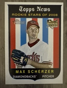 2008 Topps Heritage Rookie Stars of 2008 Diamondbacks Rookie Max Scherzer #519 - Picture 1 of 2