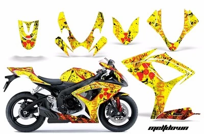 Calcomanías gráficas de bicicleta de calle para Suzuki GSXR 600 y 750 2006-2007 MLTDWN R Y Foto 1 de 2