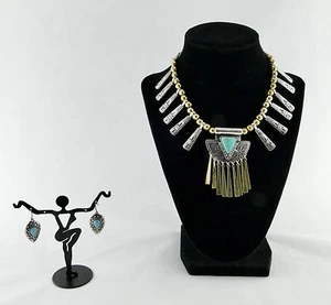 Necklace Earrings Set Handcrafted Native American Indian Design Turquoise - Picture 1 of 3