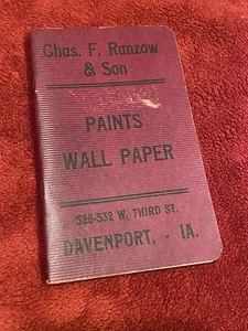 Cuaderno publicitario vintage, pinturas Chas Ranzow y papel tapiz de Davenport, IA - Imagen 1 de 5
