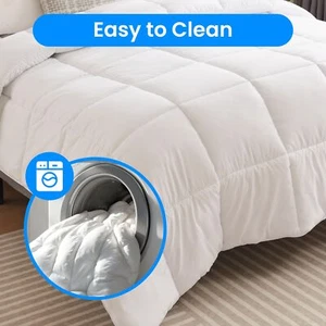 Comforter Queen Size All Season Duvet Insert Machine Washable 88"x88" White - Picture 1 of 7