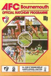 Football Programme - Bournemouth v Hartlepool - FA Cup Replay - 31/1/1989 - Picture 1 of 1