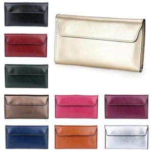 Genuine Leather Women Long Wallet Large Capacity Cowhide Wallet Women - Picture 1 of 21