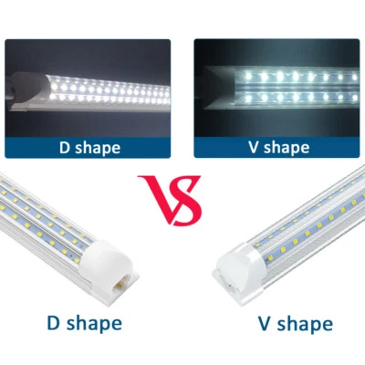 4 FT 8FT LED Shop Light 60W 120W T8 LED Tube Lights Ceiling Fixture 5000K~6500K - Image 1 of 4