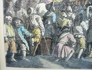 William Hogarth EXECUTION Of THOMAS IDLE Print Plate XI Colorized Framed in 1986 - Bild 1 von 12