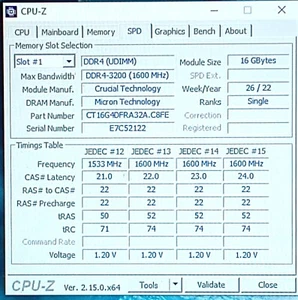 CT16G4DFRA32A Crucial 16GB DDR4 3200MHz UDIMM Desktop Memory, RAM - Picture 1 of 5