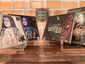 SONY Playstation PS1 PS2 Clock Tower 1 2 3 Ghost Head Lot 4 Japan w/Box Manual - Picture 1 of 20