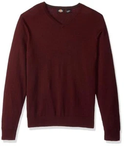 Dickies Men's Big and Tall Solid Sweater Jersey V Neck, Merlot, 2XLT New - Picture 1 of 1