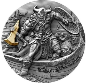 Silbermünze Niue Eric Bloodaxe Vikings 2020 2oz Antique Finish - Bild 1 von 2