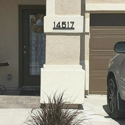 Modern Address Plaque,  Solid Finish House Number Sign 5 1/2" x 16 1/2"  - Image 1 of 4