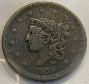 United States 1838 One Cent Coronet Head Coin - Picture 1 of 2