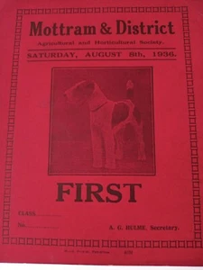 Mottram & Bezirk Landwirtschaft & Gartenbau Siegerkarte 1936  - Bild 1 von 3
