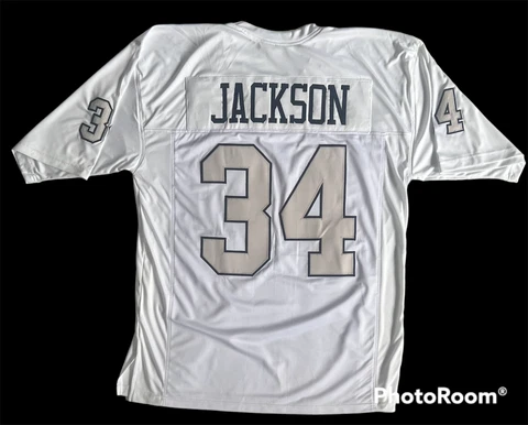 Bo Jackson unsigned sewn stitched Oakland Raiders Custom White Jersey Size XL Cover