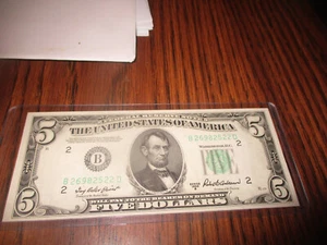 1950 $5 U.S. FEDERAL RESERVE NOTE  CRISP BRILLIANT EXELLENT CONDITION - Picture 1 of 2