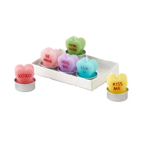 Conversation Hearts Tealights Se de 6 - Imagen 1 de 1