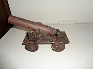 Folk Art Unknown Maker Old Wood Cannon 9" Overall Length - Germany - Picture 1 of 7