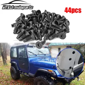 44 piezas para Jeep Wrangler TJ YJ CJ Puerta de parabrisas Acero Negro Torx Tornillos Perno - Imagen 1 de 4