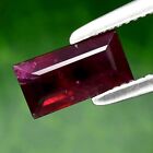 0.52ct 6.2x3.2mm Baguette Purplish Red Ruby Gemstone Mozambique *Heated