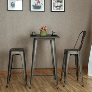 Industrial Square Cocktail Bar Table Metal Pub Dining Room Kitchen Home bar - Picture 1 of 8
