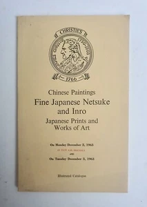 Chinese Paintings Japanese Netsuke Prints CHRISTIE’S Dec 1963 auction cat SCARCE - Foto 1 di 2
