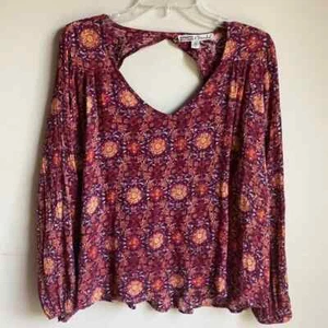 Gypsies & Moondust geblümte Bluse - lila und orange - Größe M - Bild 1 von 3