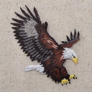 Medium Bald Eagle Landing Patriotic/American Iron on Applique/Embroidered Patch