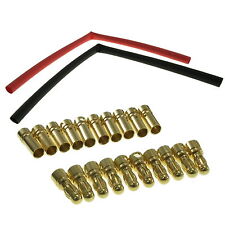 10 pairs 3.5mm gold-plated bullet corally connectors with heat shrink UK Seller